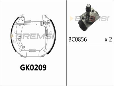 GK0209 BREMSI Комплект тормозных колодок