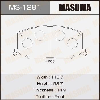 MS1281 MASUMA Комплект тормозных колодок