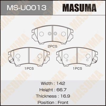 MSU0013 MASUMA Комплект тормозных колодок