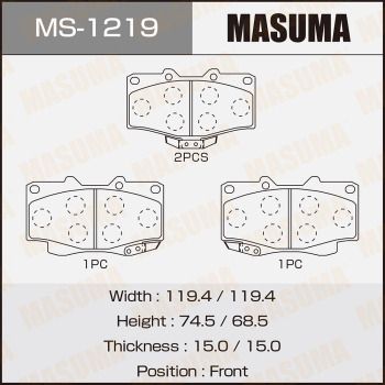 MS1219 MASUMA Комплект тормозных колодок