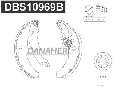 DBS10969B DANAHER Комплект тормозных колодок