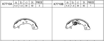 K7710 ASIMCO Комплект тормозных колодок