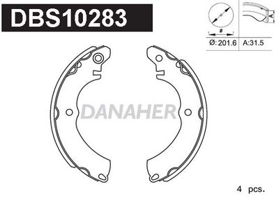 DBS10283 DANAHER Комплект тормозных колодок