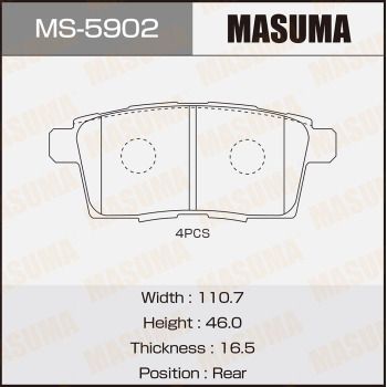 MS5902 MASUMA Комплект тормозных колодок