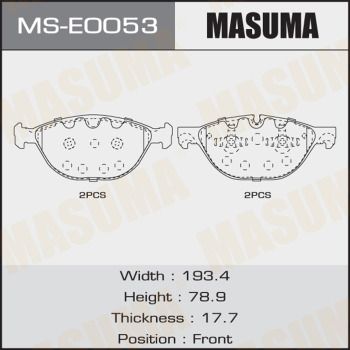 MSE0053 MASUMA Комплект тормозных колодок