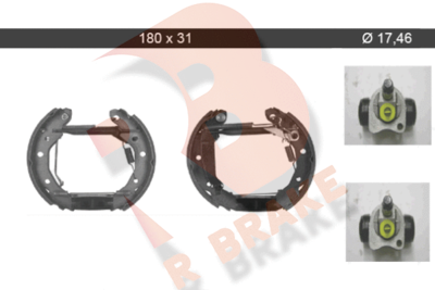 79RBKT0091 R BRAKE Комплект тормозных колодок