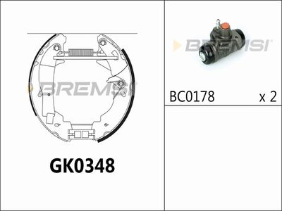GK0348 BREMSI Комплект тормозных колодок