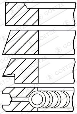 0831380010 GOETZE ENGINE Комплект поршневых колец