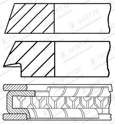 0810450000 GOETZE ENGINE Комплект поршневых колец