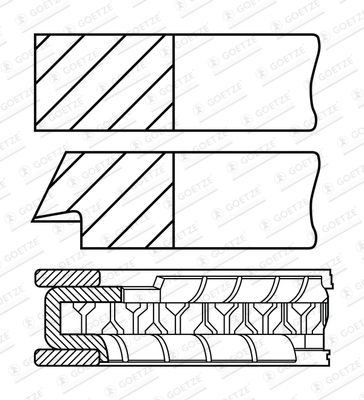 0844920000 GOETZE ENGINE Комплект поршневых колец