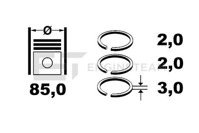 R4001200 ET ENGINETEAM Комплект поршневых колец