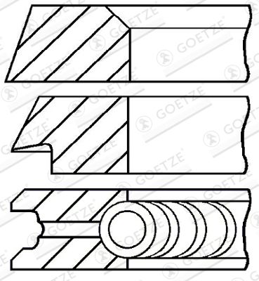 0870120000 GOETZE ENGINE Комплект поршневых колец