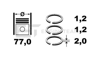 R4001800 ET ENGINETEAM Комплект поршневых колец