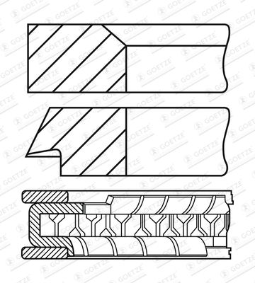 0845161000 GOETZE ENGINE Комплект поршневых колец