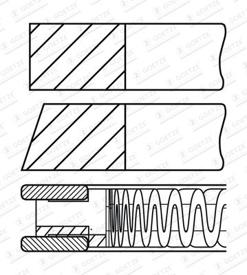 0843770000 GOETZE ENGINE Комплект поршневых колец