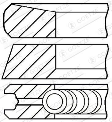 0842200000 GOETZE ENGINE Комплект поршневых колец