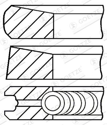 0828720000 GOETZE ENGINE Комплект поршневых колец