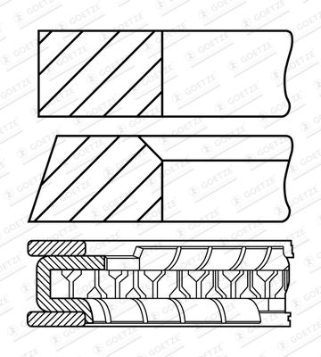 0843140010 GOETZE ENGINE Комплект поршневых колец