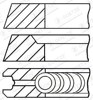 0850180000 GOETZE ENGINE Комплект поршневых колец