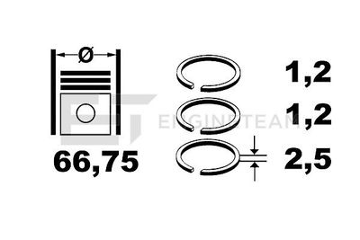 R1008925 ET ENGINETEAM Комплект поршневых колец