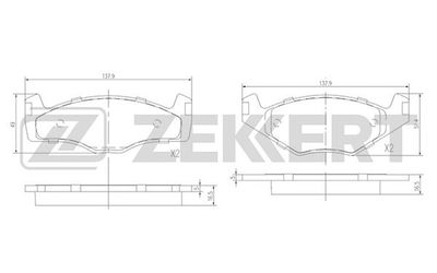BS1154 ZEKKERT Комплект тормозных колодок, дисковый тормоз