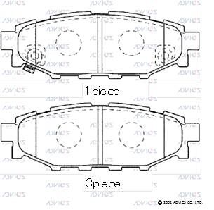 SN920P ADVICS Комплект тормозных колодок, дисковый тормоз