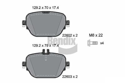 BPD2319 BENDIX Braking Комплект тормозных колодок, дисковый тормоз