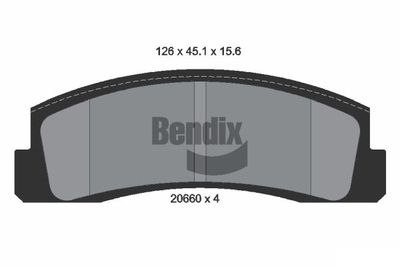 BPD1717 BENDIX Braking Комплект тормозных колодок, дисковый тормоз