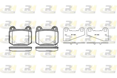 201452 ROADHOUSE Комплект тормозных колодок, дисковый тормоз