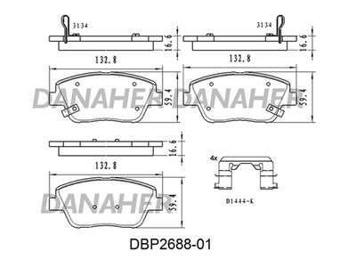 DBP268801 DANAHER Комплект тормозных колодок, дисковый тормоз
