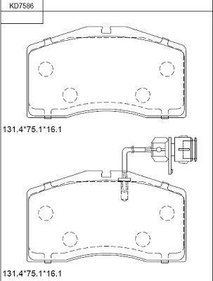 KD7586 ASIMCO Комплект тормозных колодок, дисковый тормоз