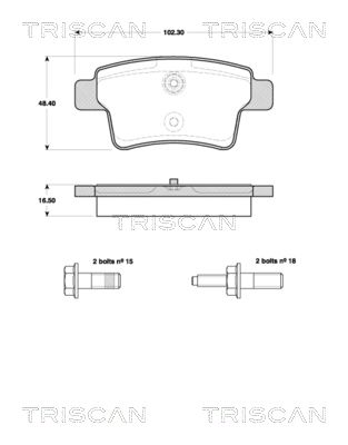 811038007 TRISCAN Комплект тормозных колодок, дисковый тормоз