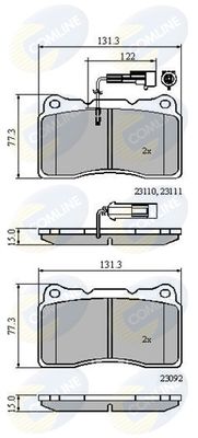 CBP11022 COMLINE Комплект тормозных колодок, дисковый тормоз