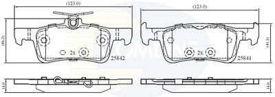 CBP02369 COMLINE Комплект тормозных колодок, дисковый тормоз