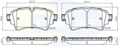 CBP02362 COMLINE Комплект тормозных колодок, дисковый тормоз