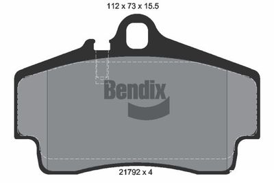 BPD1846 BENDIX Braking Комплект тормозных колодок, дисковый тормоз