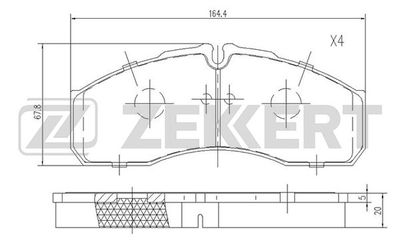 BS1883 ZEKKERT Комплект тормозных колодок, дисковый тормоз
