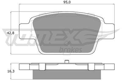 TX1251 TOMEX Brakes Комплект тормозных колодок, дисковый тормоз