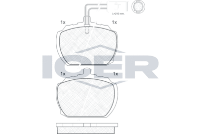 180406 ICER Комплект тормозных колодок, дисковый тормоз
