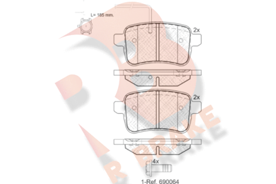 RB1995 R BRAKE Комплект тормозных колодок, дисковый тормоз