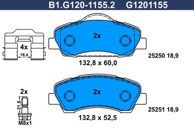 B1G12011552 GALFER Комплект тормозных колодок, дисковый тормоз