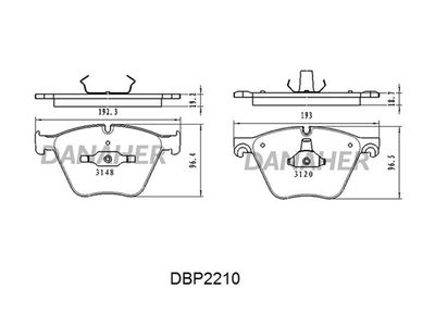 DBP2210 DANAHER Комплект тормозных колодок, дисковый тормоз