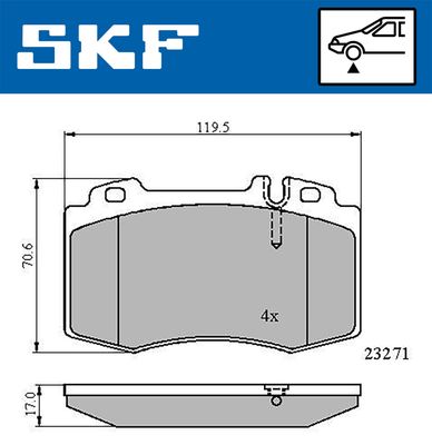 VKBP80513 SKF Комплект тормозных колодок, дисковый тормоз