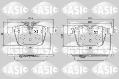 6216193 SASIC Комплект тормозных колодок, дисковый тормоз