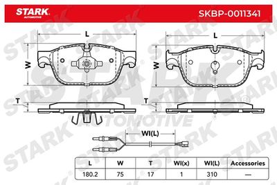 SKBP0011341 Stark Комплект тормозных колодок, дисковый тормоз