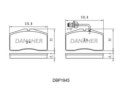 DBP1945 DANAHER Комплект тормозных колодок, дисковый тормоз