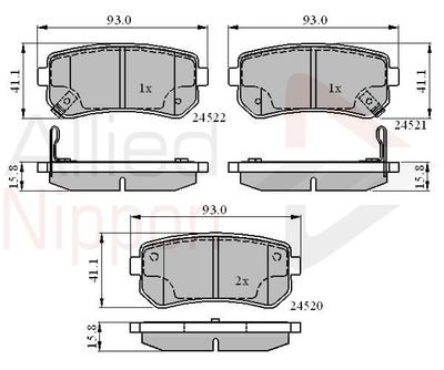 ADB31543 COMLINE Комплект тормозных колодок, дисковый тормоз