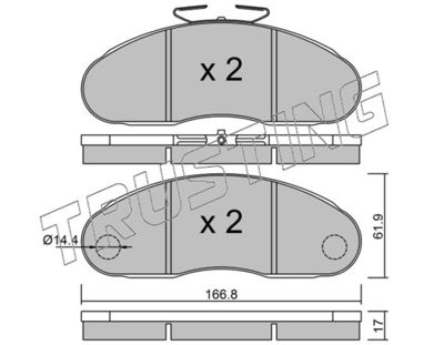 1132 TRUSTING Комплект тормозных колодок, дисковый тормоз