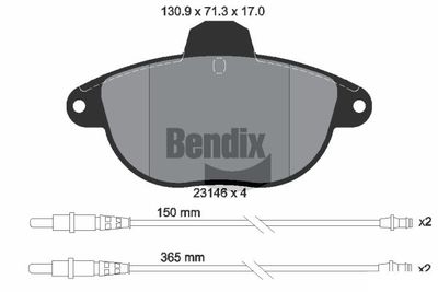 BPD1934 BENDIX Braking Комплект тормозных колодок, дисковый тормоз