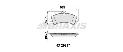 AA0257 BRAXIS Комплект тормозных колодок, дисковый тормоз